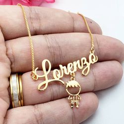 Colar Personalizado Com Nome De Filho Banhado a Ou... - A S JOIAS E SEMIJOIAS