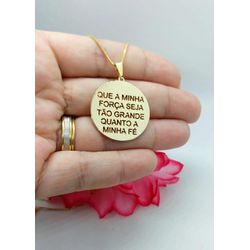 Colar Com Pingente Frase Banhado a Ouro - 944.1 - A S JOIAS E SEMIJOIAS