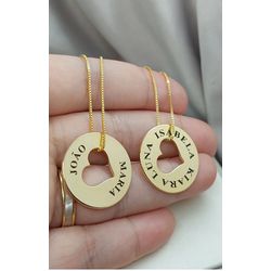 Colar Personalizado Com Até 3 Nomes Redondo Banhad... - A S JOIAS E SEMIJOIAS