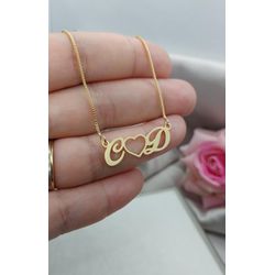 Colar Iniciais Personalizado Banhado a Ouro - 962.... - A S JOIAS E SEMIJOIAS