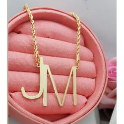Colar Personalizado Monograma Banhado a Ouro Com C... - A S JOIAS E SEMIJOIAS