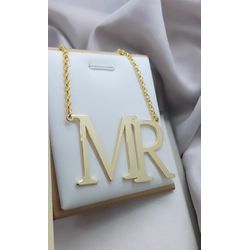 Colar Monograma Personalizado Banhado a Ouro Corre... - A S JOIAS E SEMIJOIAS