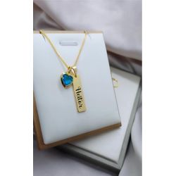Colar Plaquinha Personalizada Banhada a Ouro Com P... - A S JOIAS E SEMIJOIAS