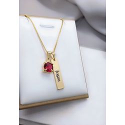 Colar Plaquinha Personalizada Banhada a Ouro Com P... - A S JOIAS E SEMIJOIAS