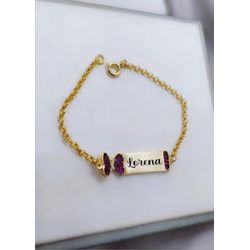 Pulseira Personalizada infantil Banhada a Ouro Com... - A S JOIAS E SEMIJOIAS