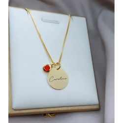 Colar Personalizado Banhado a Ouro Com Detalhe Ver... - A S JOIAS E SEMIJOIAS