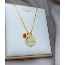 Colar Personalizado Banhado a Ouro Com Detalhe Ver... - A S JOIAS E SEMIJOIAS