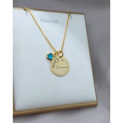 Colar Personalizado Banhado a Ouro Com Detalhe Azu... - A S JOIAS E SEMIJOIAS