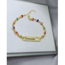 Pulseira Infantil Personalizada Banhada a Ouro - ... - A S JOIAS E SEMIJOIAS