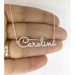 Colar Em Prata 925 Personalizado Um Nome Simples -... - A S JOIAS E SEMIJOIAS