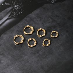 Trio De Argolas Torcida Banhada a Ouro - 927.11 - A S JOIAS E SEMIJOIAS