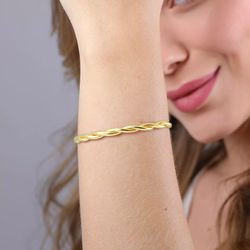 Bracelete Banhado a Ouro 2 Fios Torcidos - 963.70 - A S JOIAS E SEMIJOIAS