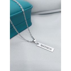 Corrente Masculina Com Plaquinha Personalizada Em ... - A S JOIAS E SEMIJOIAS