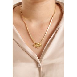 Colar Fita Maia Flor Banhado a Ouro - 999.83.25 - A S JOIAS E SEMIJOIAS