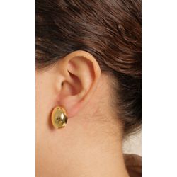 Brinco Oval Banhado a Ouro - 999.9.11 - A S JOIAS E SEMIJOIAS