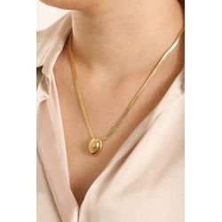Colar Fita Com Pingente Oval Banhado a Ouro - 999... - A S JOIAS E SEMIJOIAS