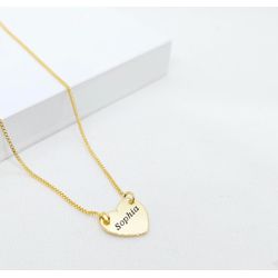 Colar Coração Personalizado Banhado a Ouro - 999.... - A S JOIAS E SEMIJOIAS