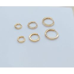 Trios De Argolas Rendonda Lisa Banhadas a Ouro - 9... - A S JOIAS E SEMIJOIAS