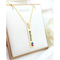 Colar Uma Plaquinha Personalizada Coração Quebra C... - A S JOIAS E SEMIJOIAS
