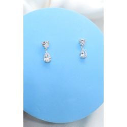 Brinco Gota Zircônia Cristal Prata 925 - 991.04 - A S JOIAS E SEMIJOIAS