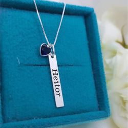 Colar Plaquinha Personalizada Em Prata 925 Com Pin... - A S JOIAS E SEMIJOIAS