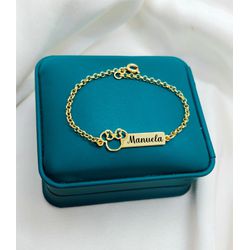 Pulseira Personalizável Com Desenho Feminino Infan... - A S JOIAS E SEMIJOIAS
