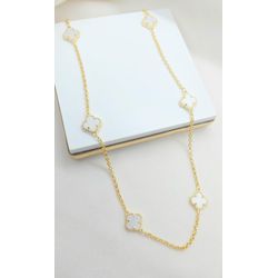 Colar 6 Trevos Perolado Banhada a Ouro na Corrente... - A S JOIAS E SEMIJOIAS
