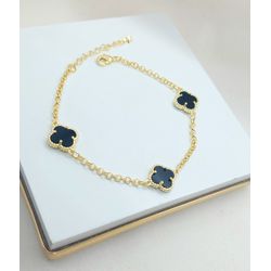 Pulseira 3 Trevos Trevo Banhada a Ouro - 997.40.1 - A S JOIAS E SEMIJOIAS