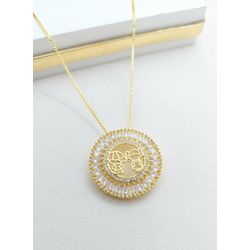 Colar Mandala Zircônias Casal Banhada a Ouro - 99... - A S JOIAS E SEMIJOIAS