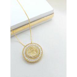 Colar Mandala Zircônias Menina Banhada a Ouro - 9... - A S JOIAS E SEMIJOIAS