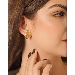 Brinco Coração Banhado a Ouro - 999.6.6 - A S JOIAS E SEMIJOIAS