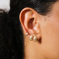 Trio De Brincos De Argolas Redonda Bolinhas Craque... - A S JOIAS E SEMIJOIAS