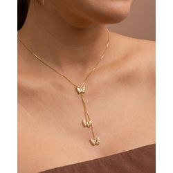Colar Borboletas Banhado a Ouro - 999.83.26 - A S JOIAS E SEMIJOIAS