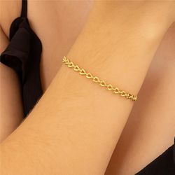 Pulseira Corações Adulto Banhada a Ouro - 997.24.1... - A S JOIAS E SEMIJOIAS