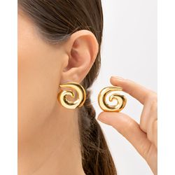 Brinco Formato Caracol Banhado a Ouro - 999.9.14 - A S JOIAS E SEMIJOIAS