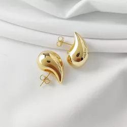 Brinco Gota Pequeno Banhado a Ouro - 999.114 - A S JOIAS E SEMIJOIAS