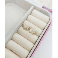 Brinco Pequeno Borboleta Cravejado em Zircônias Ba... - A S JOIAS E SEMIJOIAS