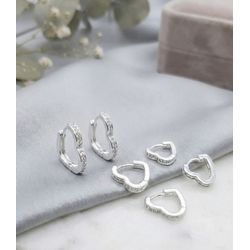 Trio de Argolas Coração Com Zirconias Cravejadas B... - A S JOIAS E SEMIJOIAS