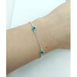 Pulseira Zircônia 5MM Verde Claro Em Prata 925 - 9... - A S JOIAS E SEMIJOIAS
