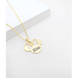 Colar Infantil Personalizado Banhado a Ouro Com De... - A S JOIAS E SEMIJOIAS