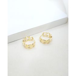 Brinco Argola Corações Banhado a Ouro - 977.36.3 - A S JOIAS E SEMIJOIAS