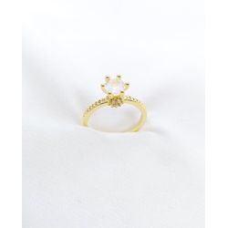 Anel Com Pedra e Cravejado Com Zircônias Banhado à... - A S JOIAS E SEMIJOIAS