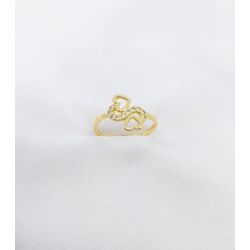 Anel Corações Banhado a Ouro - 977.7 - A S JOIAS E SEMIJOIAS