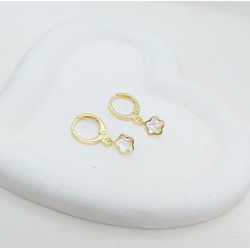Argola Flor Infantil Banhado a Ouro - 977.33.1 - A S JOIAS E SEMIJOIAS
