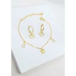 Conjunto Infantil Pulseira e Brinco de Argola Borb... - A S JOIAS E SEMIJOIAS