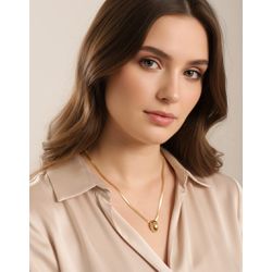 Colar Fita Com Pingente Oval Banhado a Ouro - 999... - A S JOIAS E SEMIJOIAS