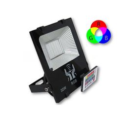 Refletor Holofote De Led 30w - Rgb Com Controle a ... - Benled