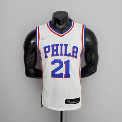 NBA Jersey Philadelphia 76ers EMBIID#21 Branca Esp... - GOAT SPORTS