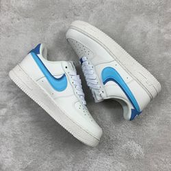 Tênis NK Air Force 1 - Branco/Símbolo Duplo azul -... - GOAT SPORTS