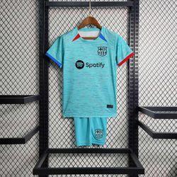 Conjunto Infantil Barcelona 2 Third 23/24 - Azul -... - GOAT SPORTS